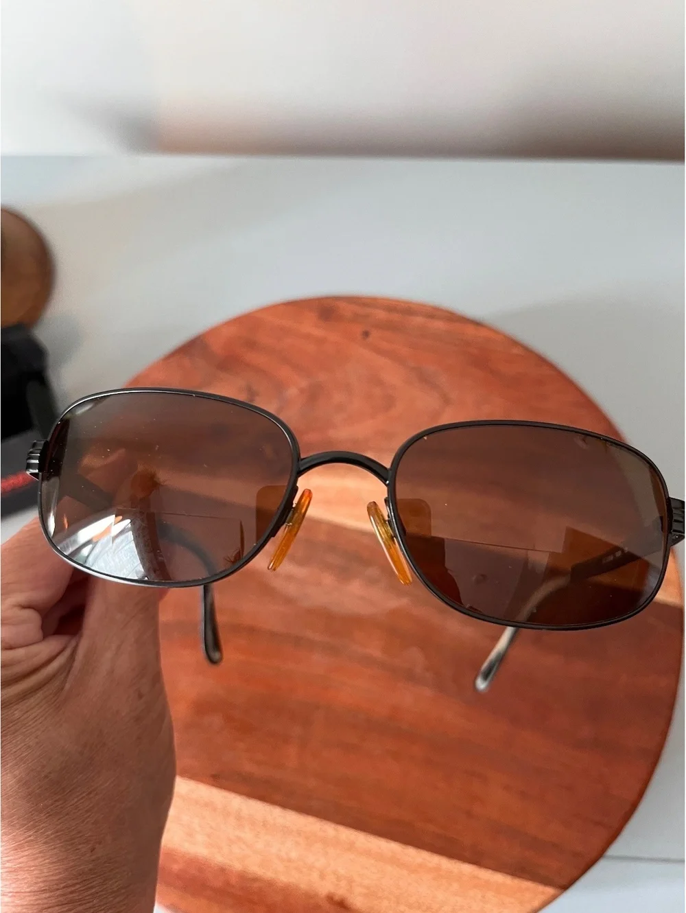 Vintage Sergio Tacchini ST 1070-S Black Metal Oval Sunglasses Frame Italy 90s